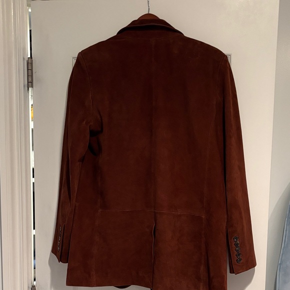 Madewell Brown Suede Single-Button Blazer - Picture 4 of 5